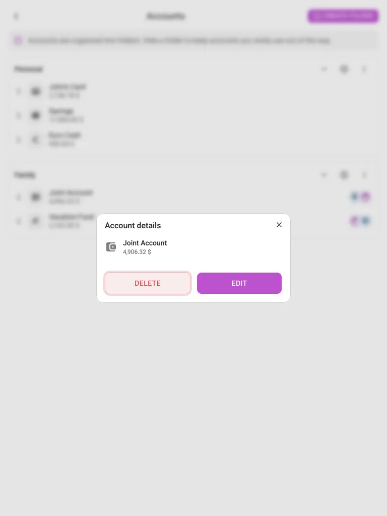 The access-control dialog (tablet)