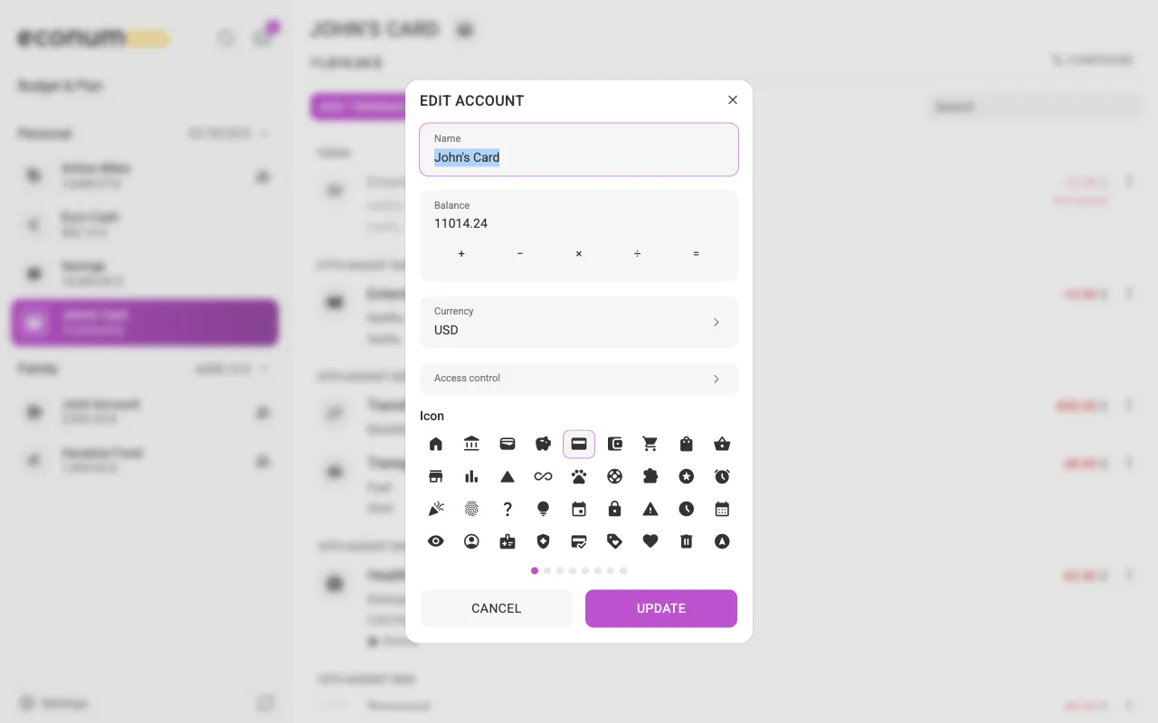 The edit-account dialog (desktop)
