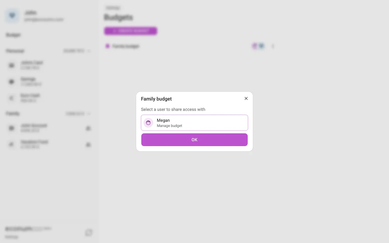 Sharing a budget (desktop)