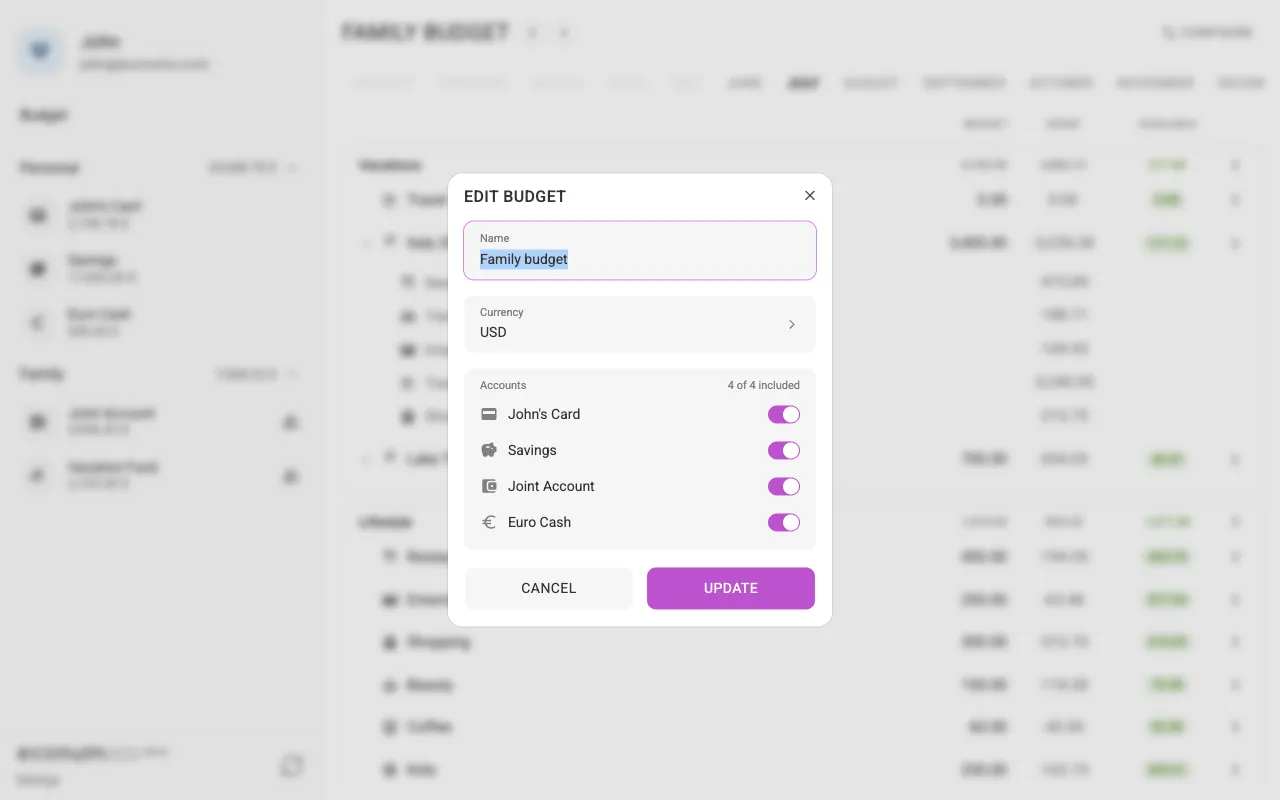 The edit-budget dialog (desktop)