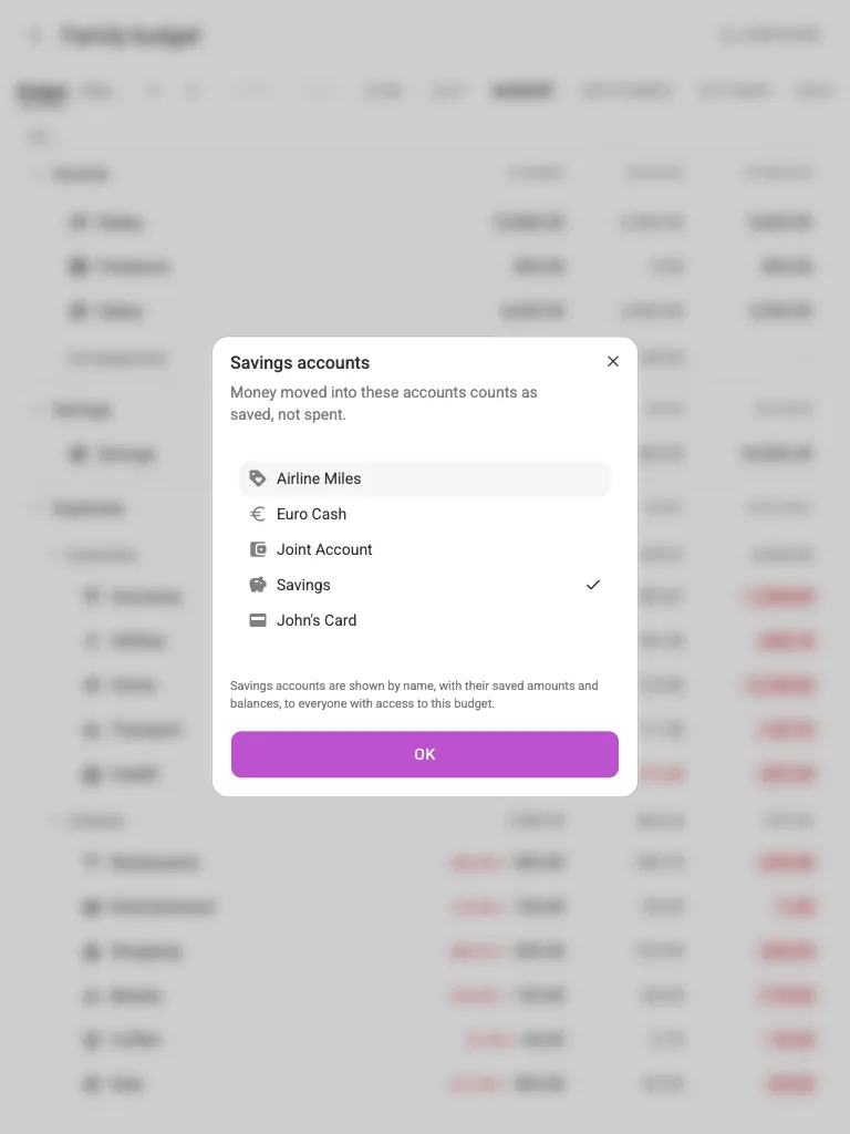 Choosing savings accounts (tablet)