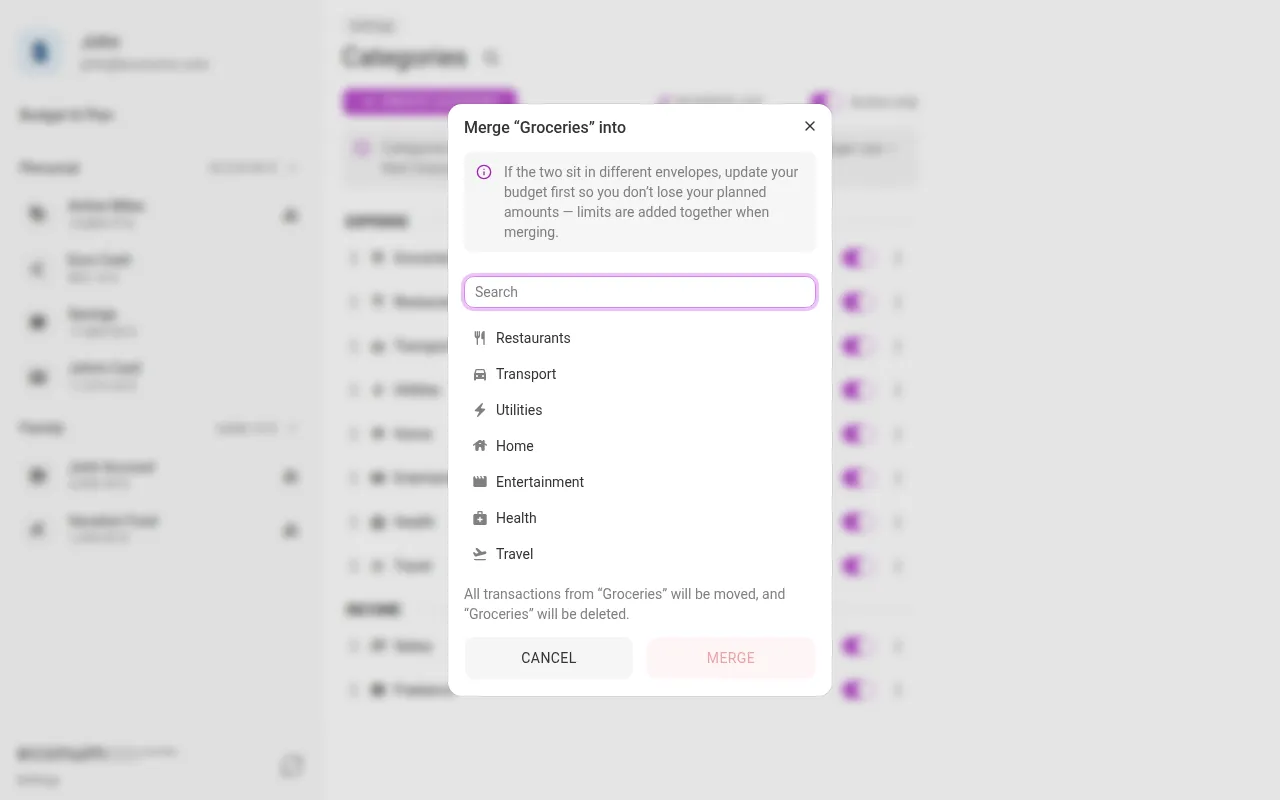 Merging two categories (desktop)