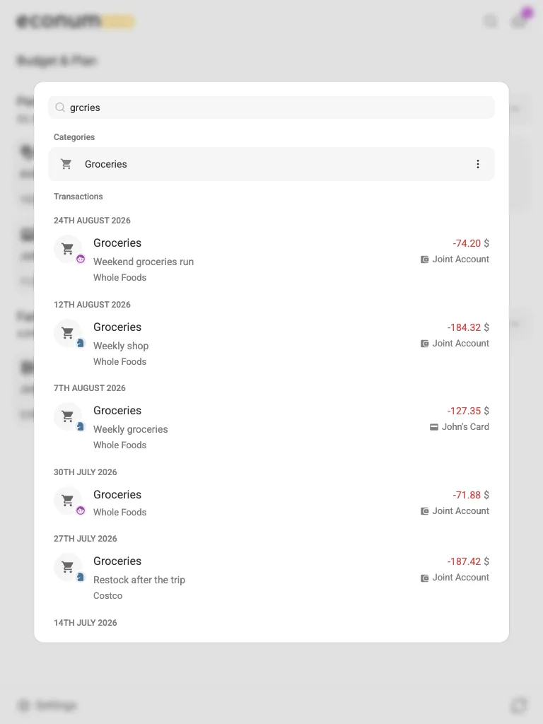 Search results (tablet)