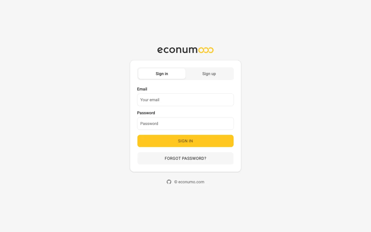 Sign-in screen (desktop)