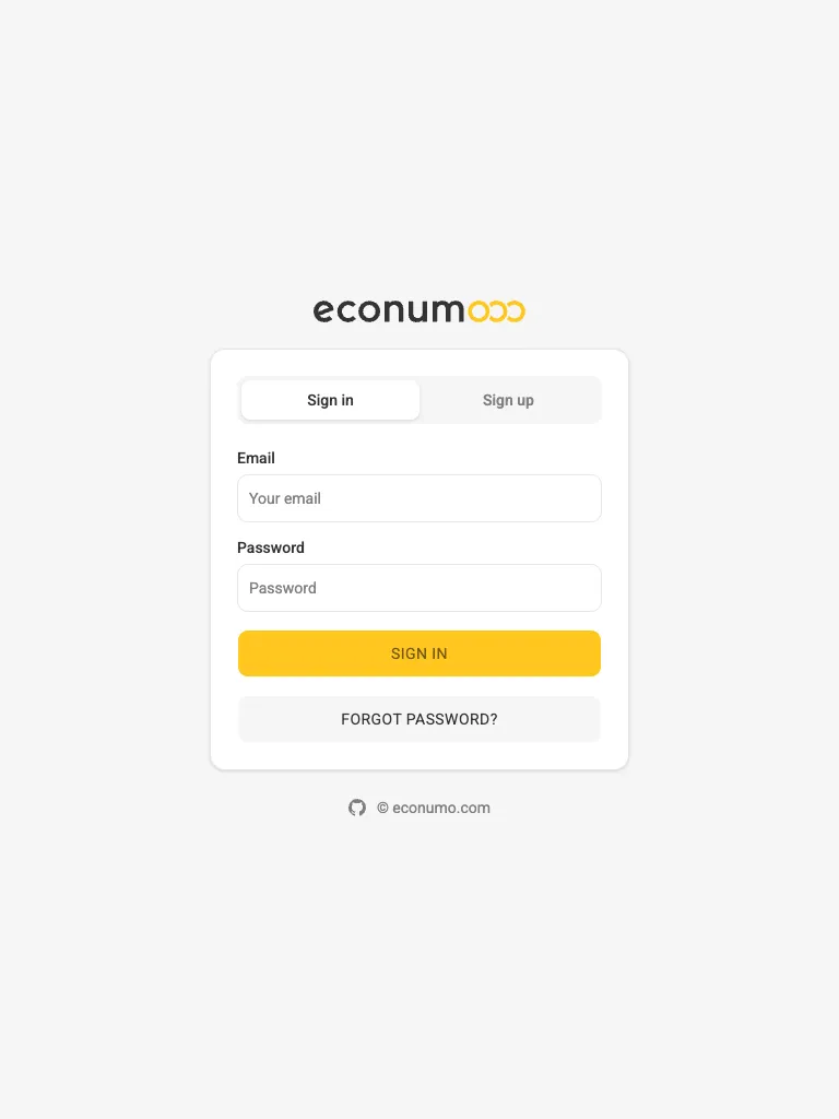 Sign-in screen (tablet)