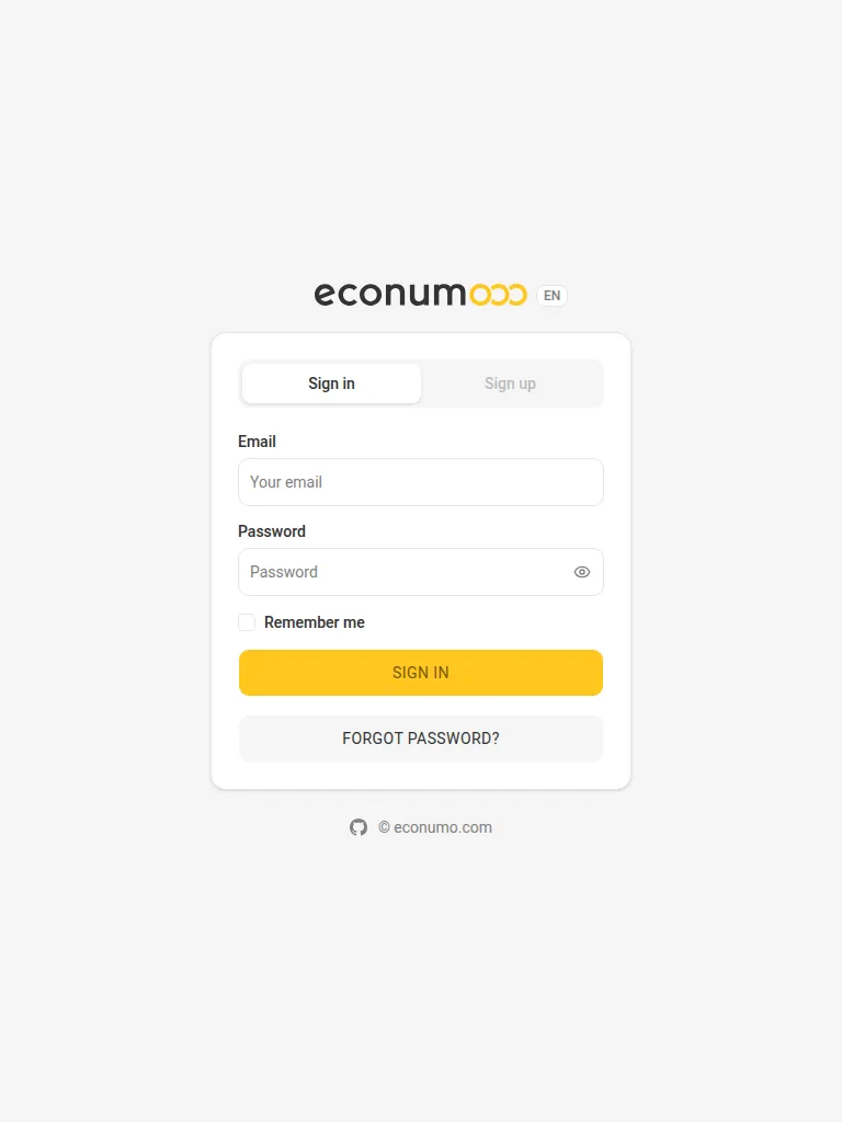 Sign-up screen (tablet)