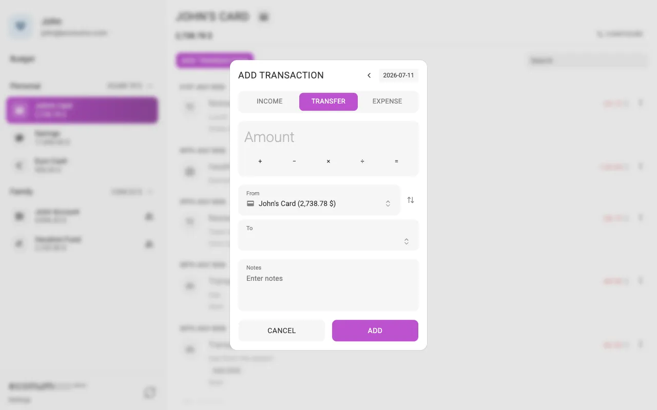 The add-transfer dialog (desktop)