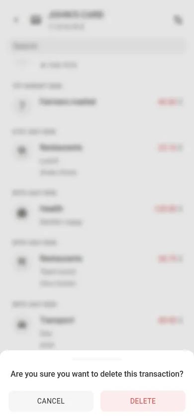 The delete confirmation (mobile)