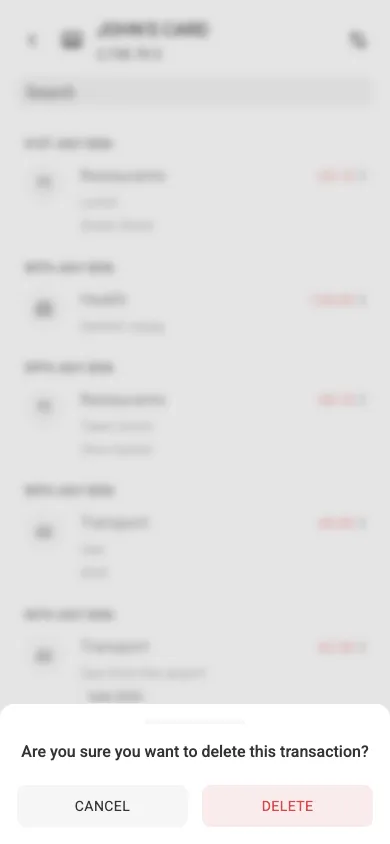 The delete confirmation (mobile)