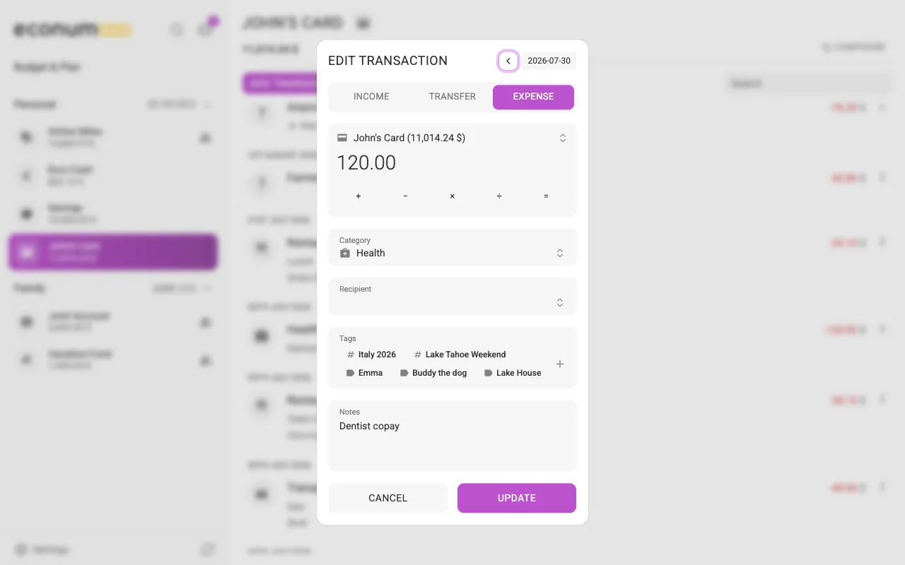 The edit-transaction dialog (desktop)