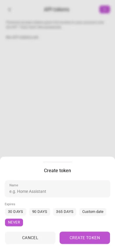 Creating an API token (mobile)