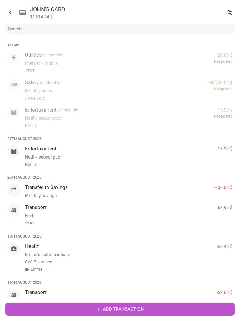 The same pinned Today group on a tablet